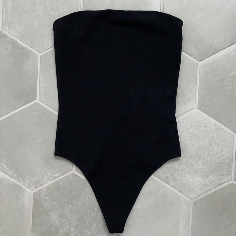 Aritzia Wilfred free strapless bodysuit black